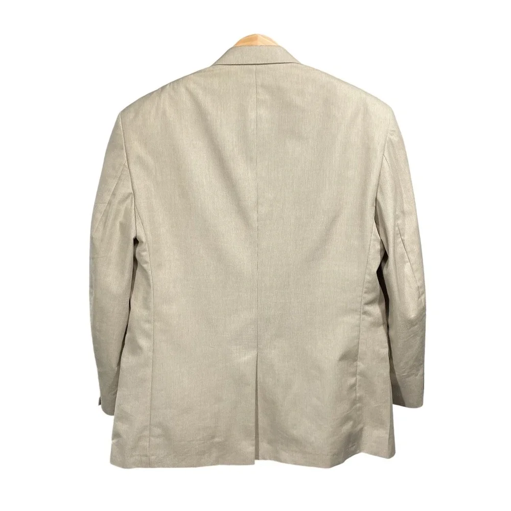 Jos A Bank Mens 46R Beige Cotton Wool Blend Textured 2 Button Blazer Sport Coat